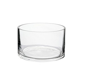 Cylinder Clear Glass Vase 3"H (5"Diameter)