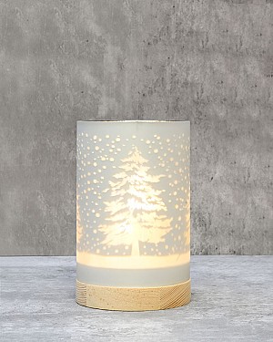 Lantern - Christmas Tree White 6"H