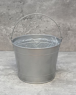 Metal Bucket - Silver 4.75"H