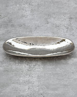 Hammered Ceramic Platter - Large 16"L