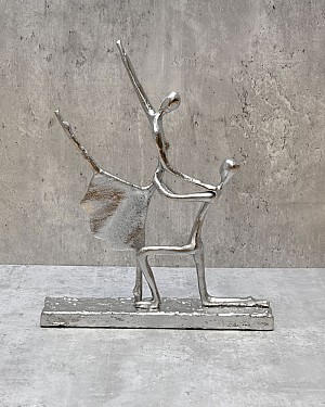 Dancing Couple Aluminum Sculpture 13.25"H