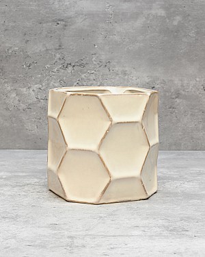 Hexagon Ribbed Container 5"H