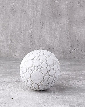 Decorative Ball - Textured White Rock 4"D