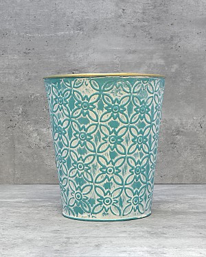Teal Container Round - Medium 7.25"H