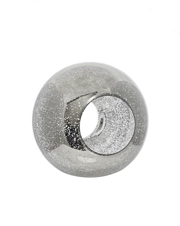 Silver Open Glass Orb 9"