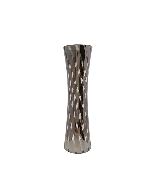 Clear Glass with Silver Stripe Vase 24"