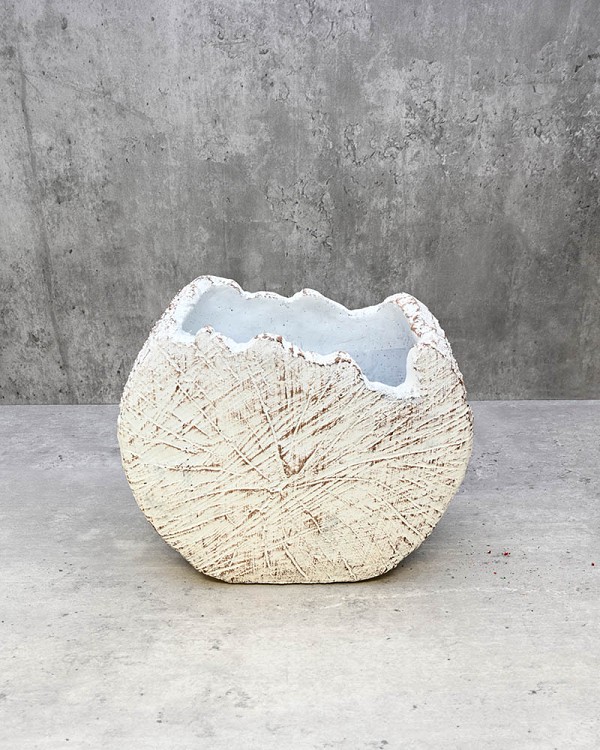 Ceramic Wood Trunk Vase 6.5" White