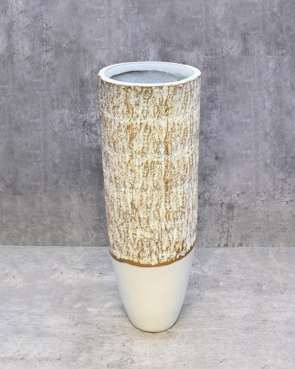 White Rustic Container 14" x 7" Diameter