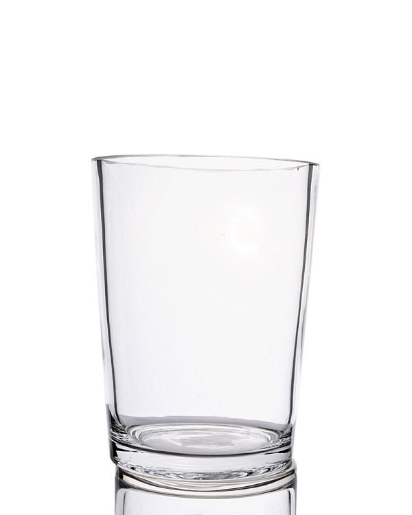 Cylinder Tapered Clear Glass Vase 6.5"H
