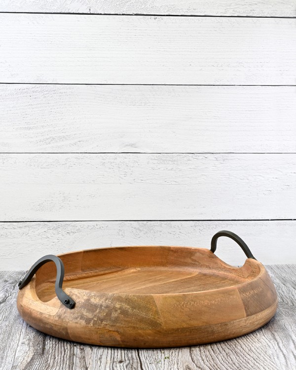 MANGO WOOD ACCENT TRAY SMALL