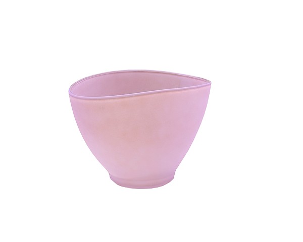 Avery Oval Matte Pink Glass Bowl 