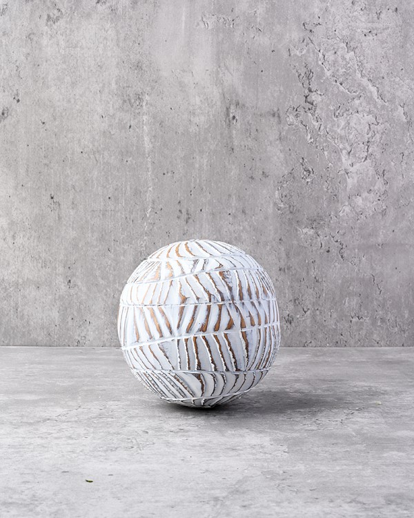 Decorative Ball - Textured White Wash 4.5"D
