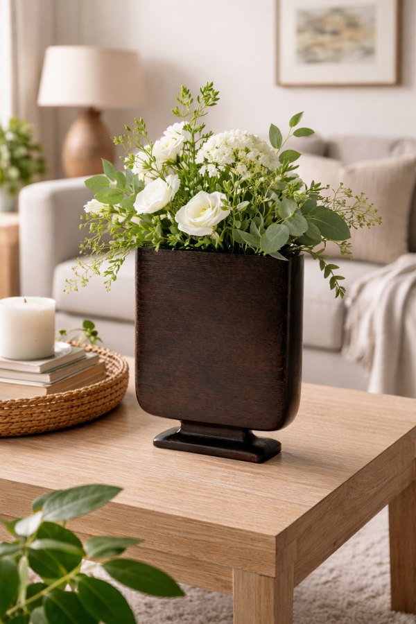 Elegant floral arrangement on wooden table-2