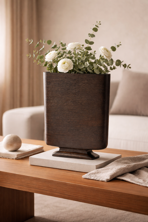 Elegant floral arrangement in modern planter