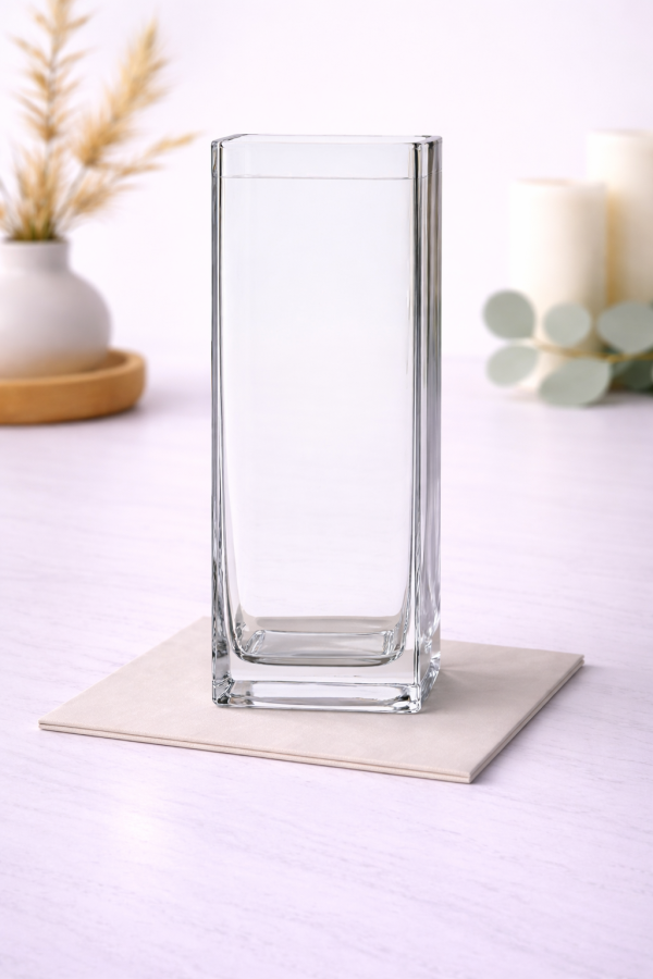 Elegant glass vase on marble countertop-5