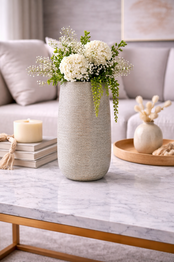 Elegant floral arrangement on marble table-2