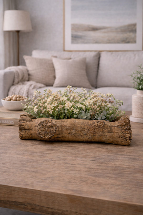 Rustic floral arrangement on wooden table-2