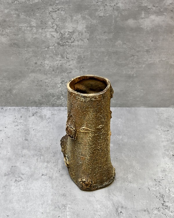 Tree Stump Table Vase Brown 4" x 3.5" x 7"