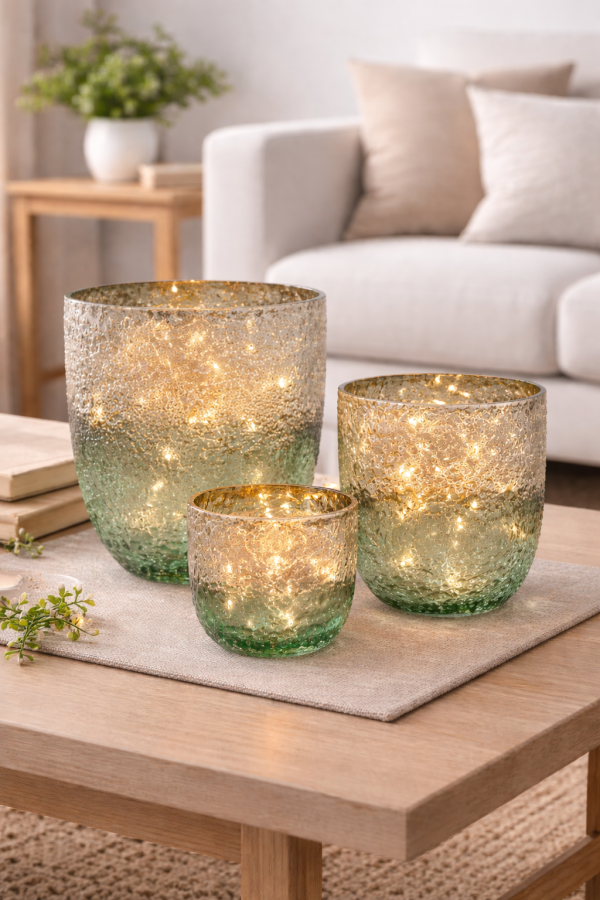 Éclat chaleureux des vases en verre