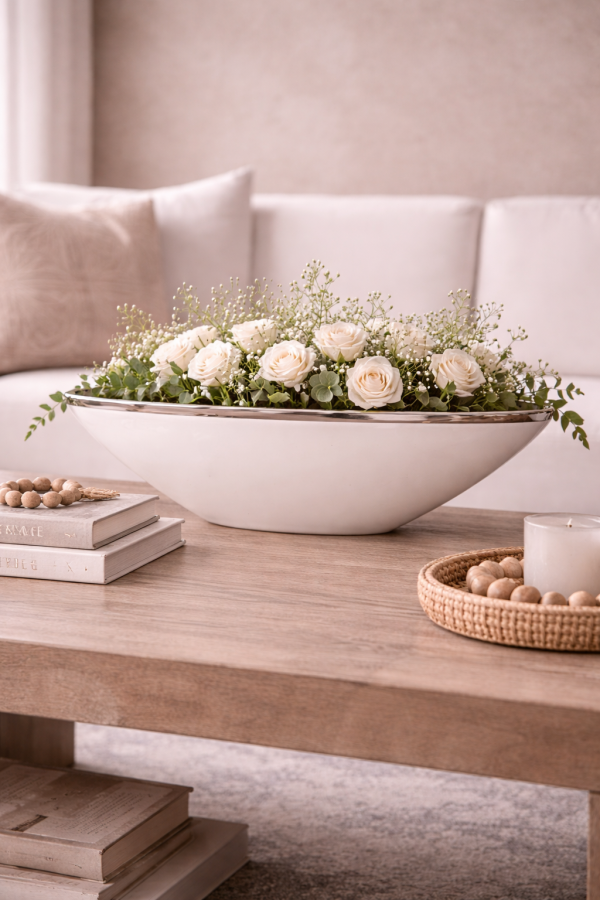 Élégance florale dans le salon