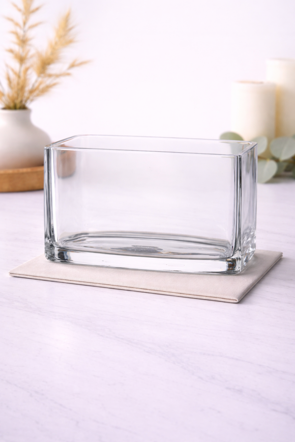 Clear glass vase on marble countertop-8