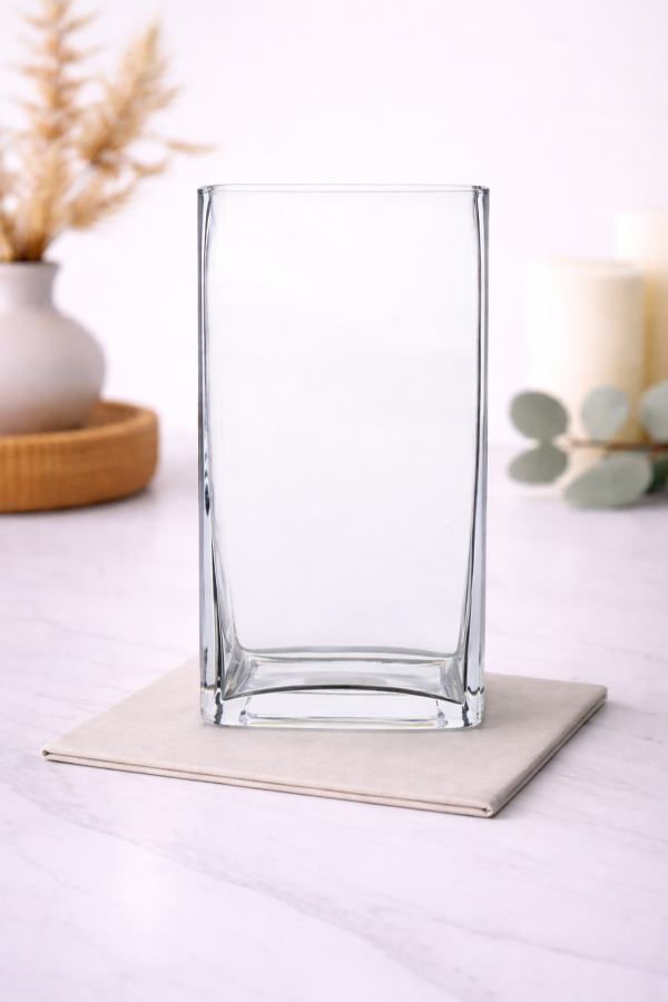 Clear glass vase on marble countertop-5