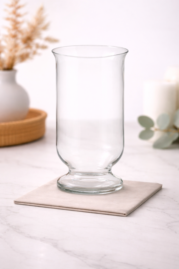Elegant glass vase on marble countertop-2