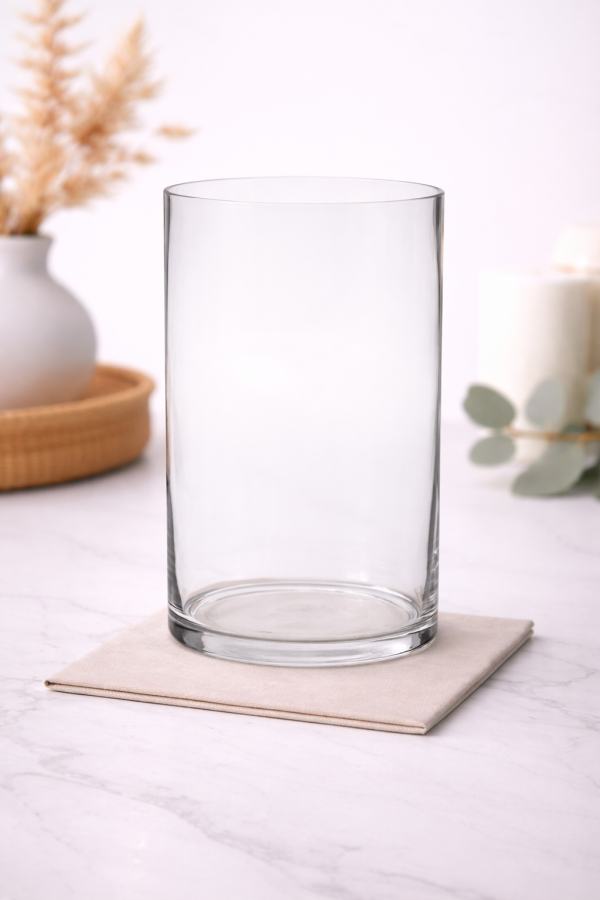 Elegant glass vase on marble countertop-3