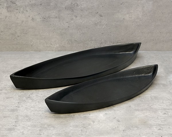 Canoe Aluminium Decor Platter 16" Long Black
