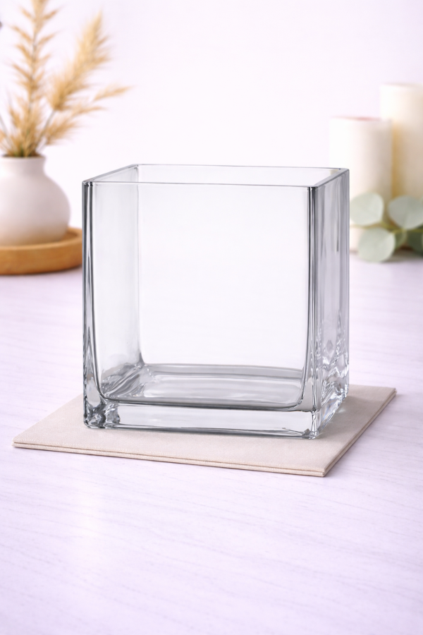 Glass vase on marble countertop-2