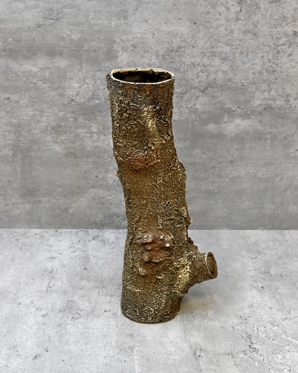 Tree Stump Table Vase Brown 6" x 5" x 13.5"