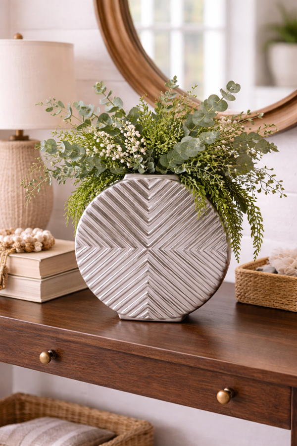 Elegant vignette with greenery and decor