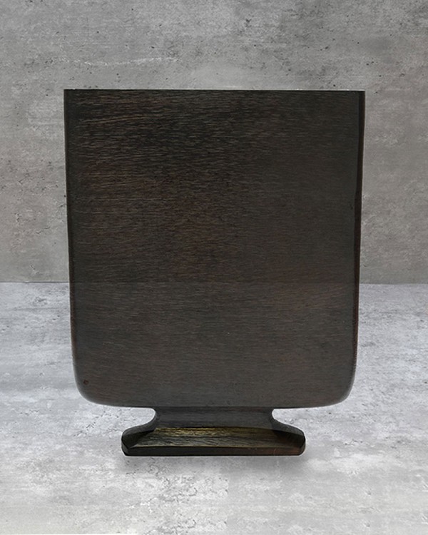 Etched Flat Vase - Bronze Finish 13"H