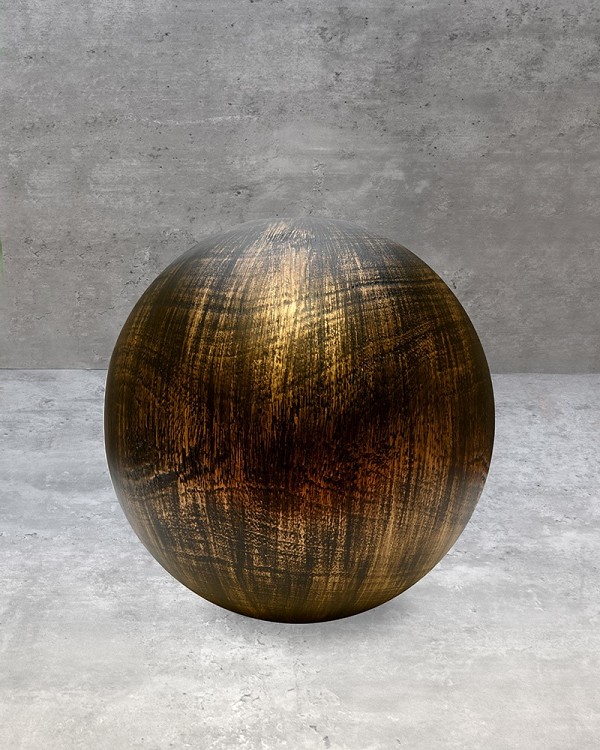 Woodgrain Sphere Vase 10"H