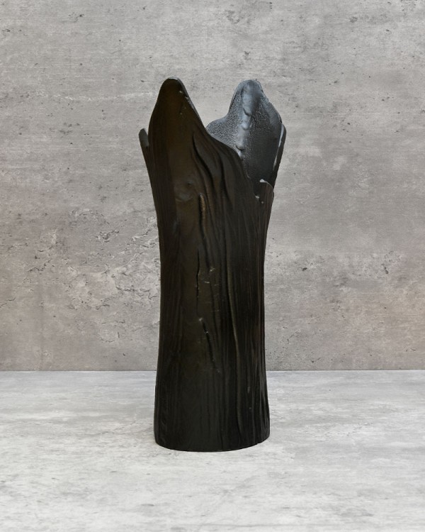Metal Table Vase Black 11"H