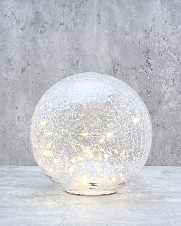 Crackle Glass Decorative Light - Large 8"D 