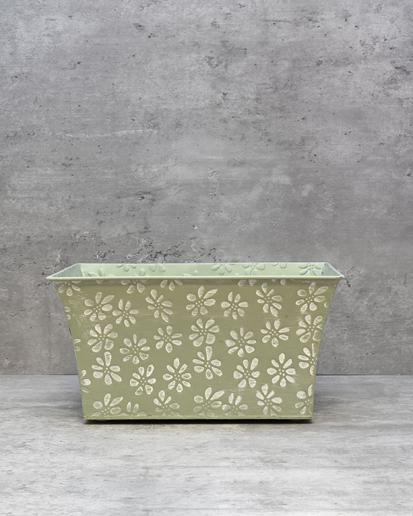 Daisy Container Rectangular - Green 10.75"L