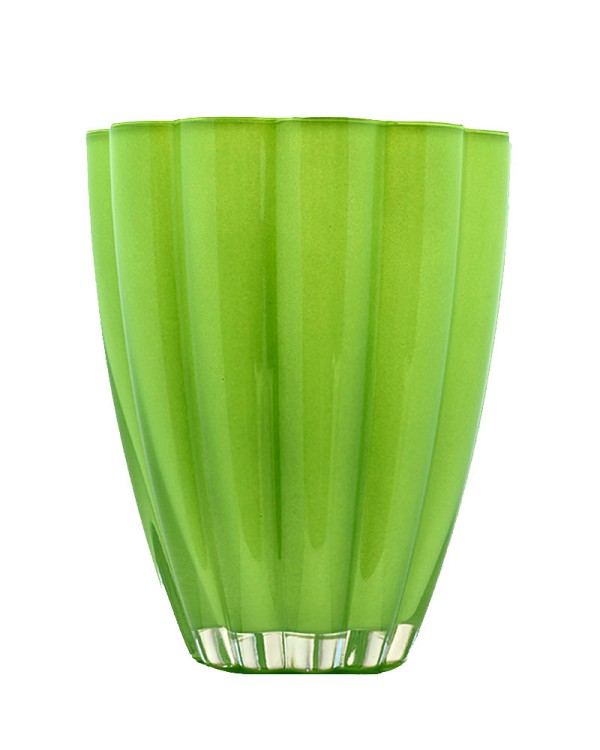 Lime Green Glass Vase 6.75"H