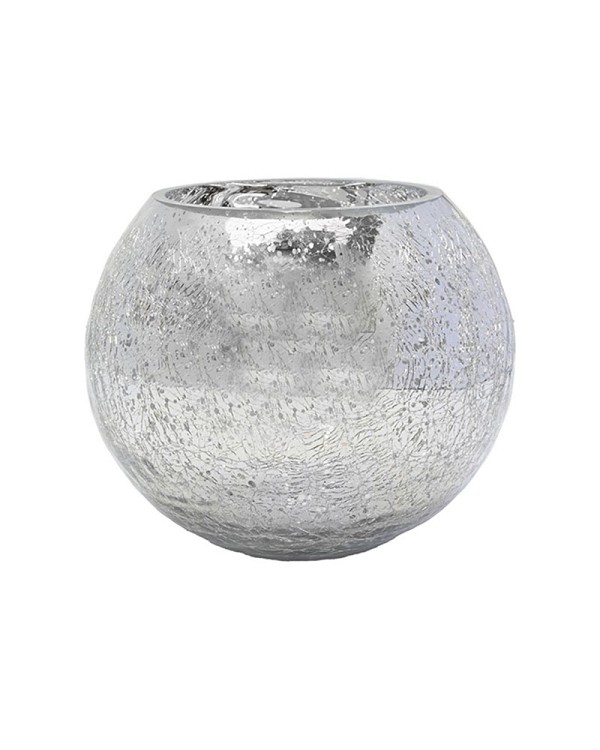 Crackle Mirror Glass Ball 4.5"H