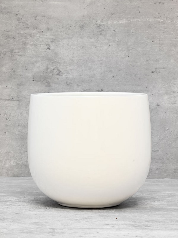 Polystone Cylinder Bowl White 6"D
