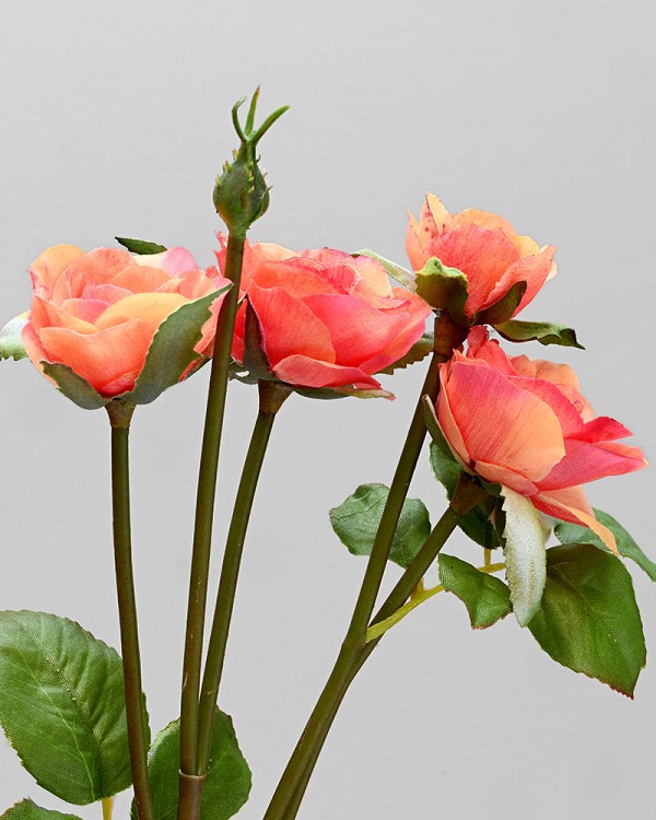 Rose Mini Multi Flower 19" Peach/Red