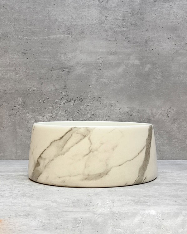 Marble Ceramic Bowl 9.5"D