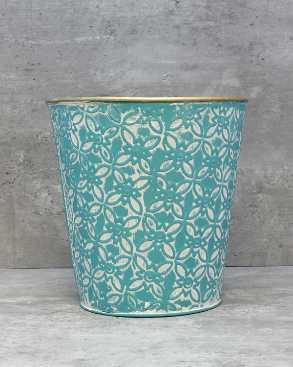 Teal Container Round - Large 8.25"H