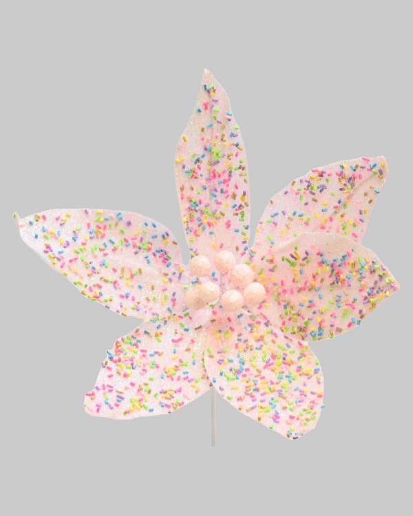 Iridescent Poinsettia 22" Pink