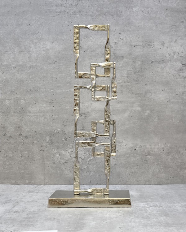 Stacked Square Link Decorative Sculpture 16.5"H Small