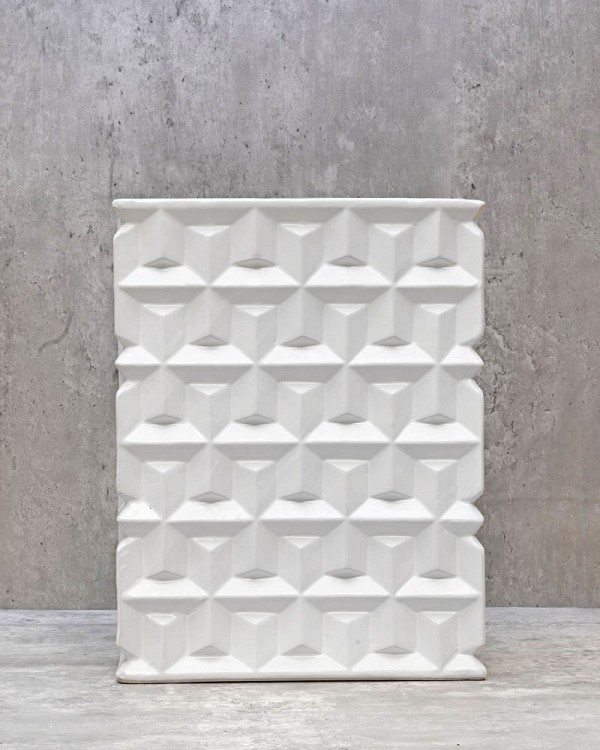 Embossed White 13"H