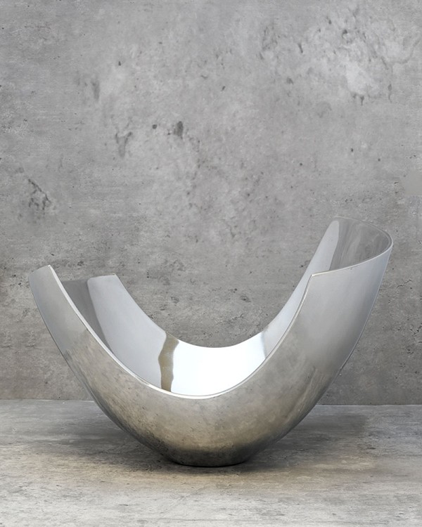 Modern Bowl - Silver 9.75"H