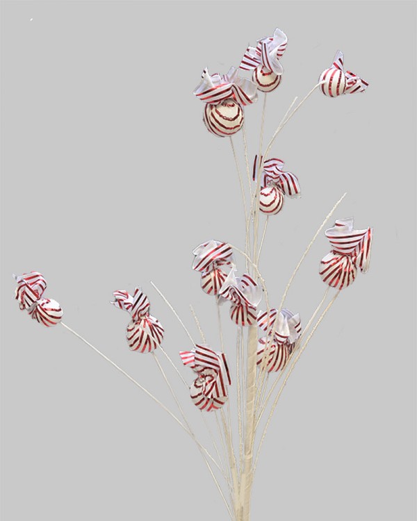 Peppermint Swirl Spray 28" Red/White