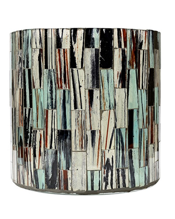 Blue Glass Mosaic 6"H