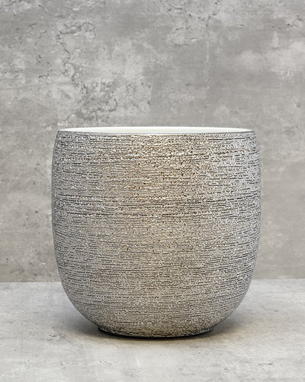 Silver Spun Textured 7"H